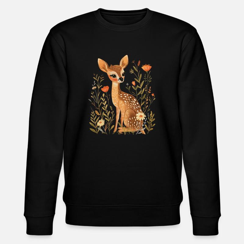 Fleurs Cerf - Sweat bio CHANGER Stanley/Stella Unisexe - noir