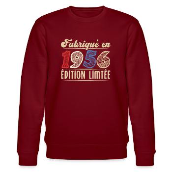 Fabriqué en 1956, Vintage cadeau d'anniversaire - Sweat bio CHANGER Stanley/Stella Unisexe - bordeaux - Devant - Nik (191cm) & Marisol (170cm)