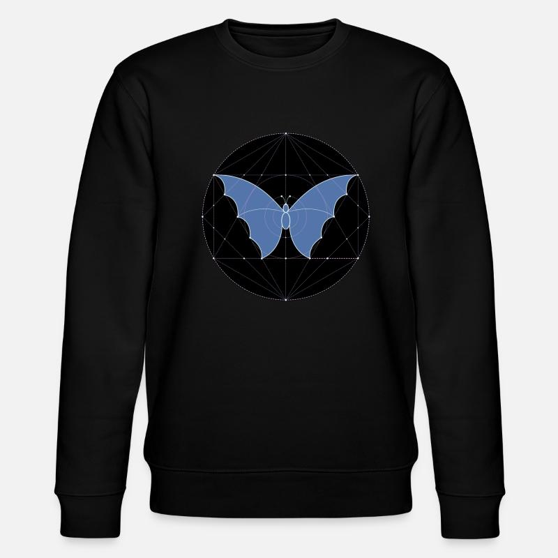 Heilige Geometrie Schmetterling - Stanley/Stella Unisex Bio-Sweatshirt CHANGER  - Schwarz
