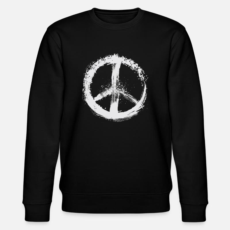 Symbole de paix blanc - Sweat bio CHANGER Stanley/Stella Unisexe - noir