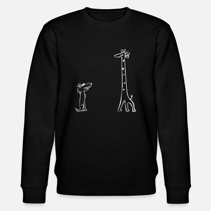 GFK - Giraffe und Wolf - Stanley/Stella Unisex Bio-Sweatshirt CHANGER  - Schwarz