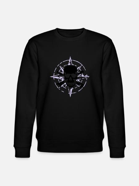 windrose_skull_02_a_2c - Stanley/Stella CHANGER Unisex Organic Sweatshirt - black