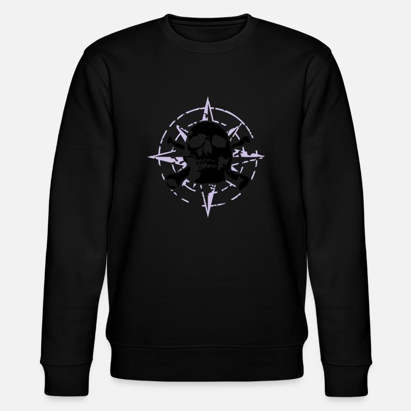 windrose_skull_02_d_3c - Stanley/Stella Unisex Bio-Sweatshirt CHANGER  - Schwarz