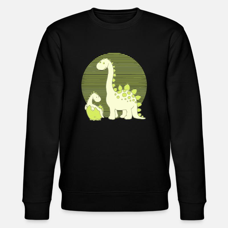 Dinosaur Mom with Hatching Egg - Stanley/Stella Unisex Bio-Sweatshirt CHANGER  - Schwarz