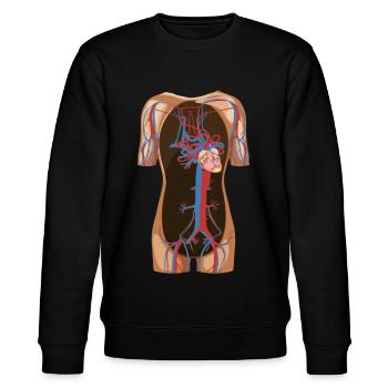 Circulation sanguine - Anatomie corps humain - Sweat bio CHANGER Stanley/Stella Unisexe - noir - Devant - Nik (191cm) & Marisol (170cm)