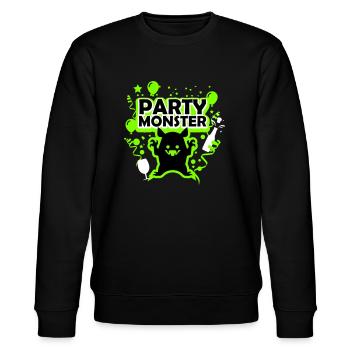 Partymonster grün - Stanley/Stella Unisex Bio-Sweatshirt CHANGER  - Schwarz - Vorne - Nik (191cm) & Marisol (170cm)
