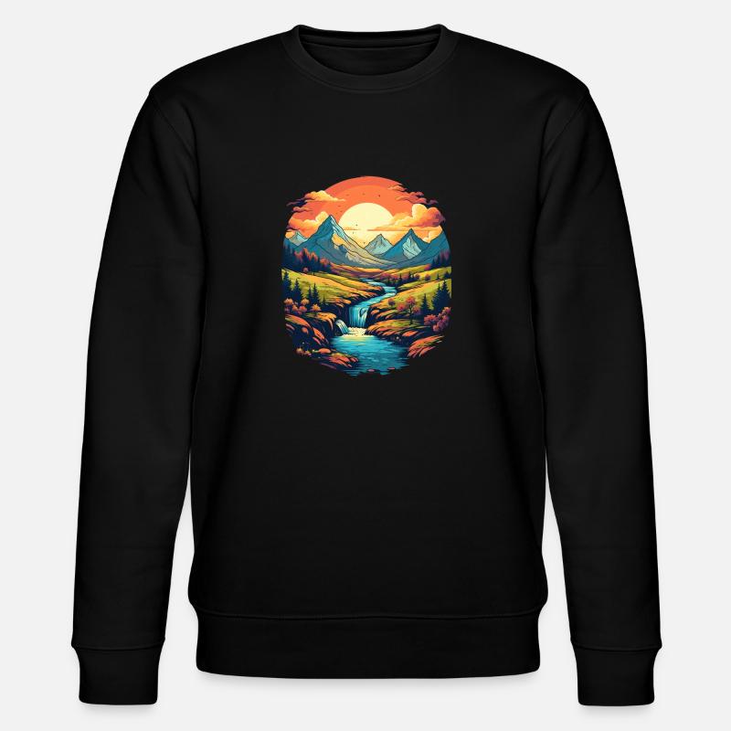 Landschaft - Stanley/Stella Unisex Bio-Sweatshirt CHANGER  - Schwarz