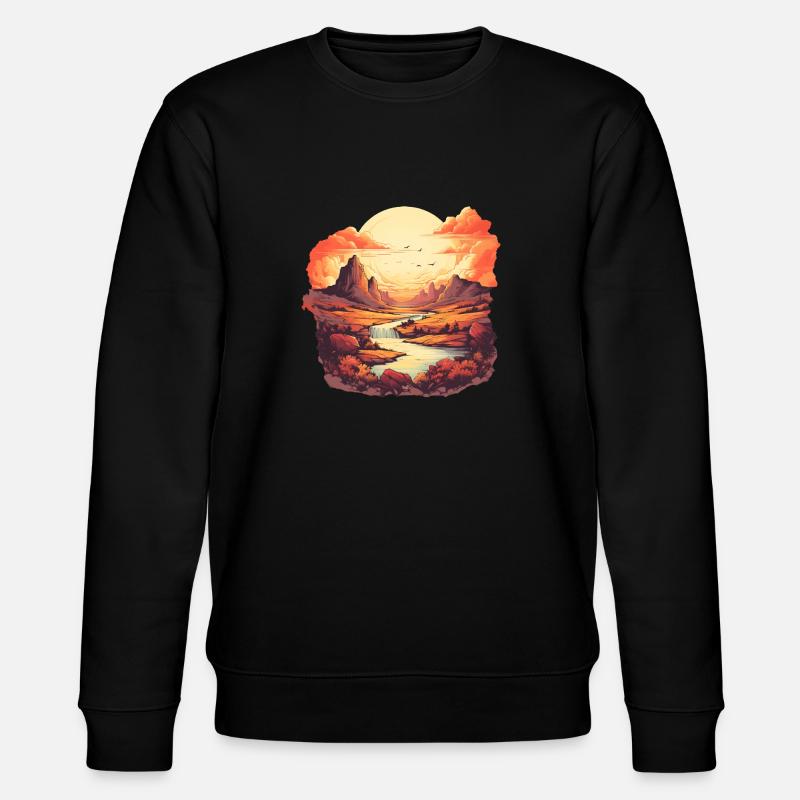 Landschaft - Stanley/Stella Unisex Bio-Sweatshirt CHANGER  - Schwarz