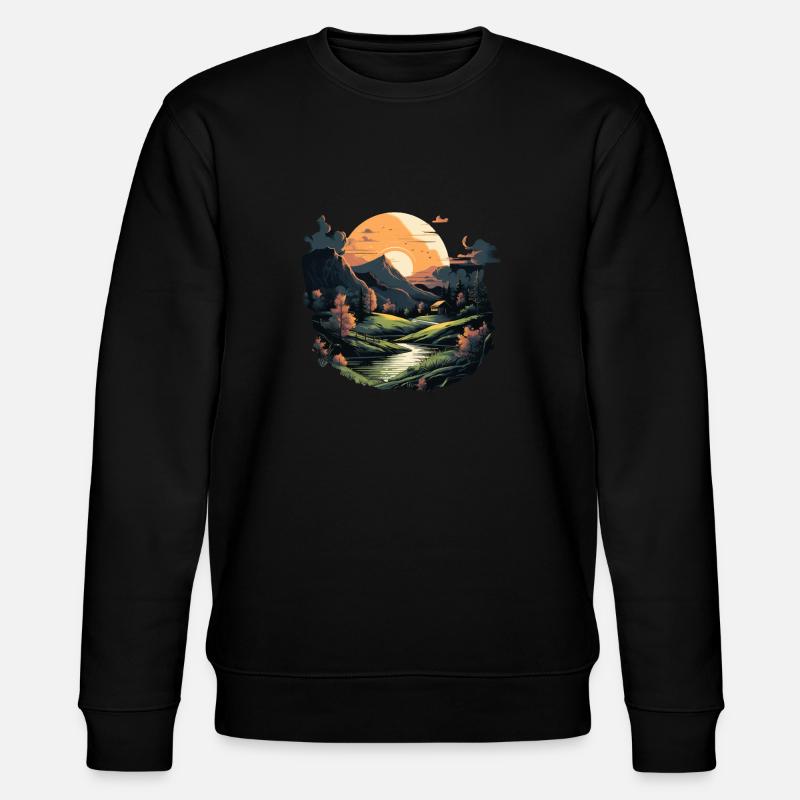 Landschaft - Stanley/Stella Unisex Bio-Sweatshirt CHANGER  - Schwarz