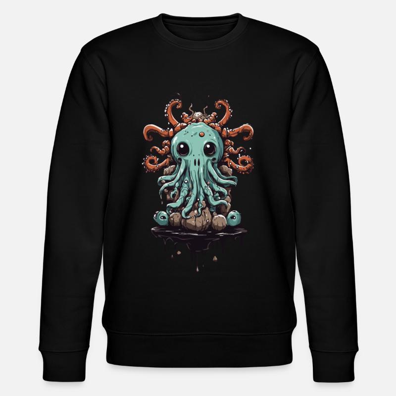 Süßes Schleimmonster Halloween Design - Stanley/Stella Unisex Bio-Sweatshirt CHANGER  - Schwarz