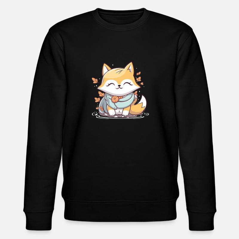 Fuchs - Kawaii Style - Stanley/Stella Unisex Bio-Sweatshirt CHANGER  - Schwarz