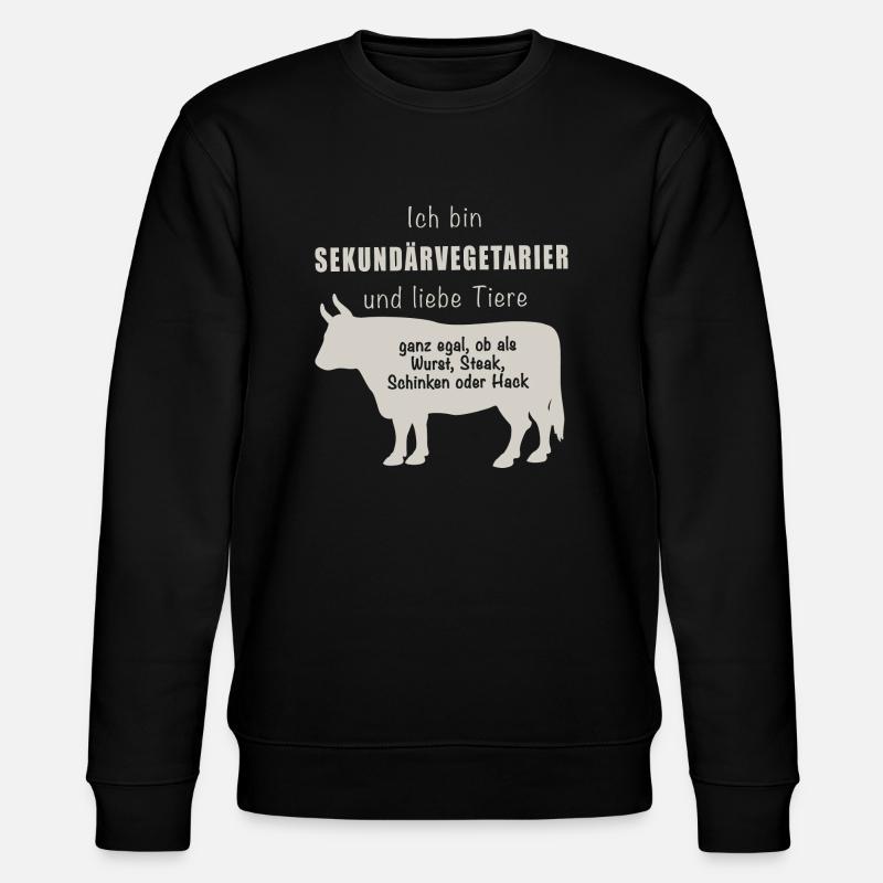 Sekundärvegetarier - Stanley/Stella Unisex Bio-Sweatshirt CHANGER  - Schwarz