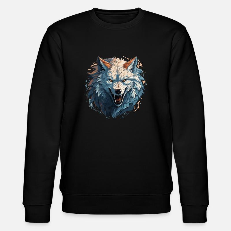 Loup - Illustration - Sweat bio CHANGER Stanley/Stella Unisexe - noir