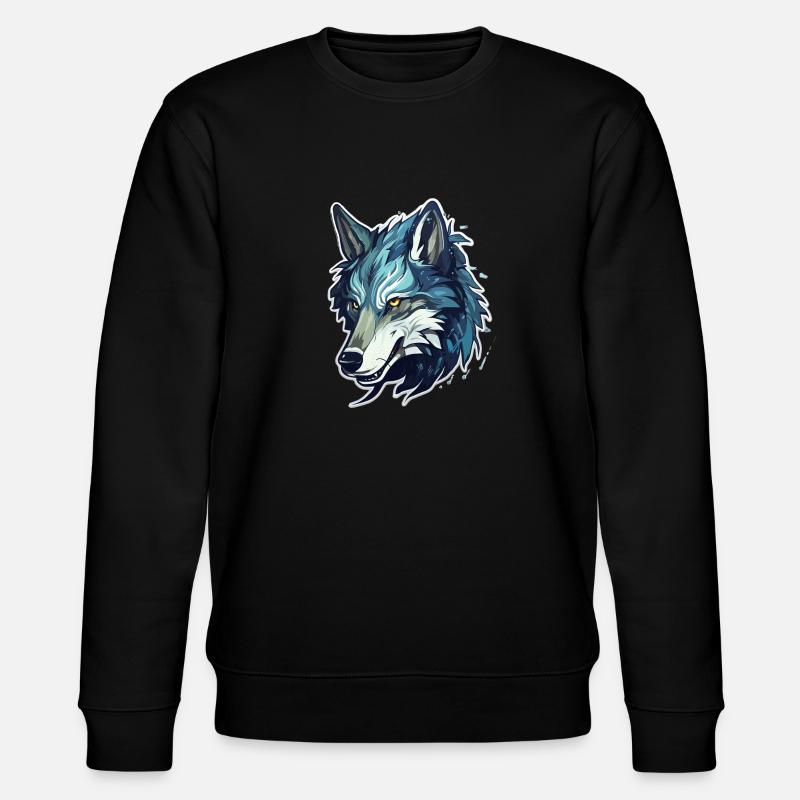 Wolf - Illustration - Stanley/Stella CHANGER Unisex Organic Sweatshirt - black