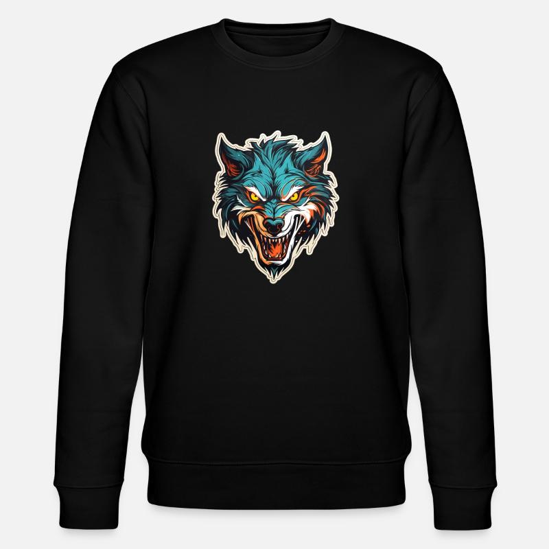Wolf - Illustration - Stanley/Stella Unisex Bio-Sweatshirt CHANGER  - Schwarz