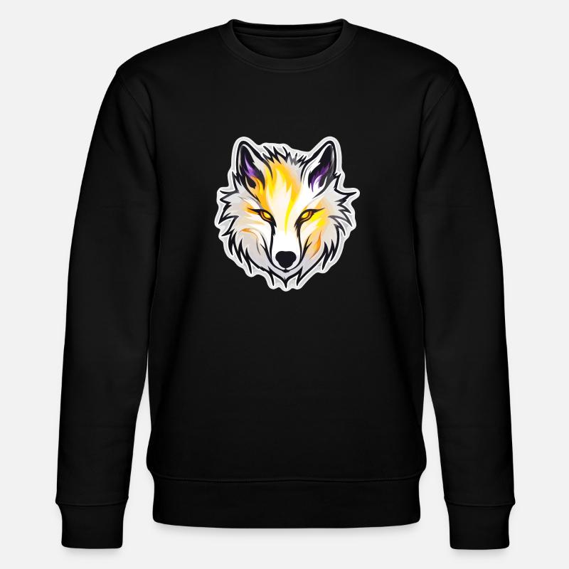 Wolf - Illustration - Stanley/Stella Unisex Bio-Sweatshirt CHANGER - Schwarz