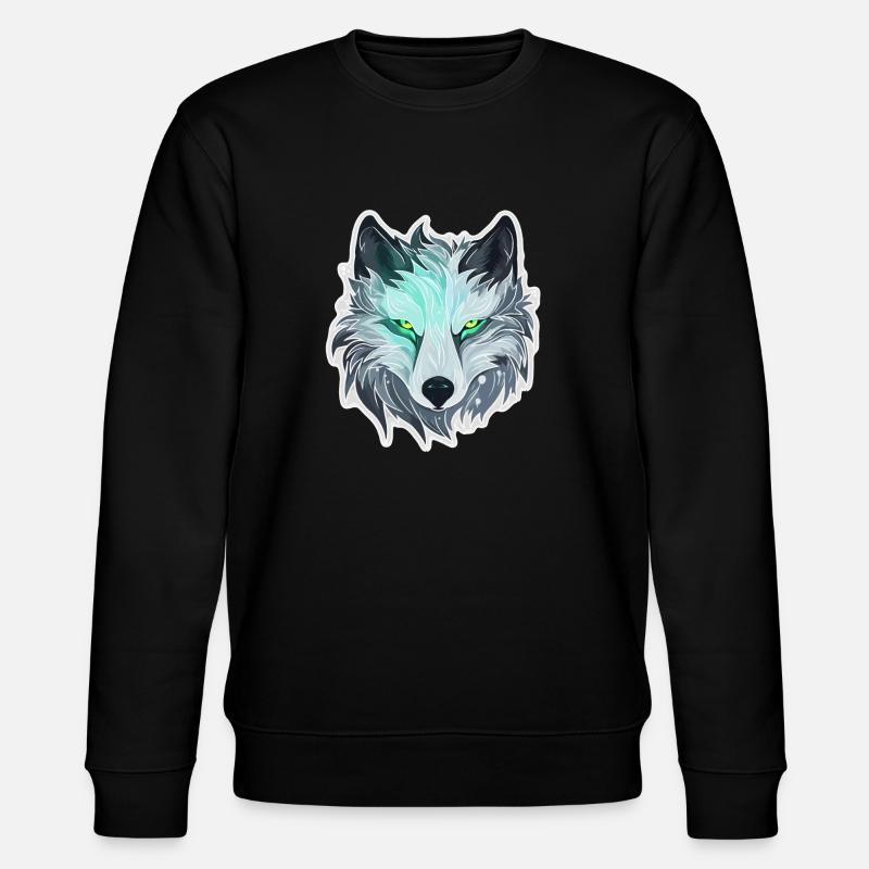 Wolf - Illustration - Stanley/Stella Unisex Bio-Sweatshirt CHANGER  - Schwarz