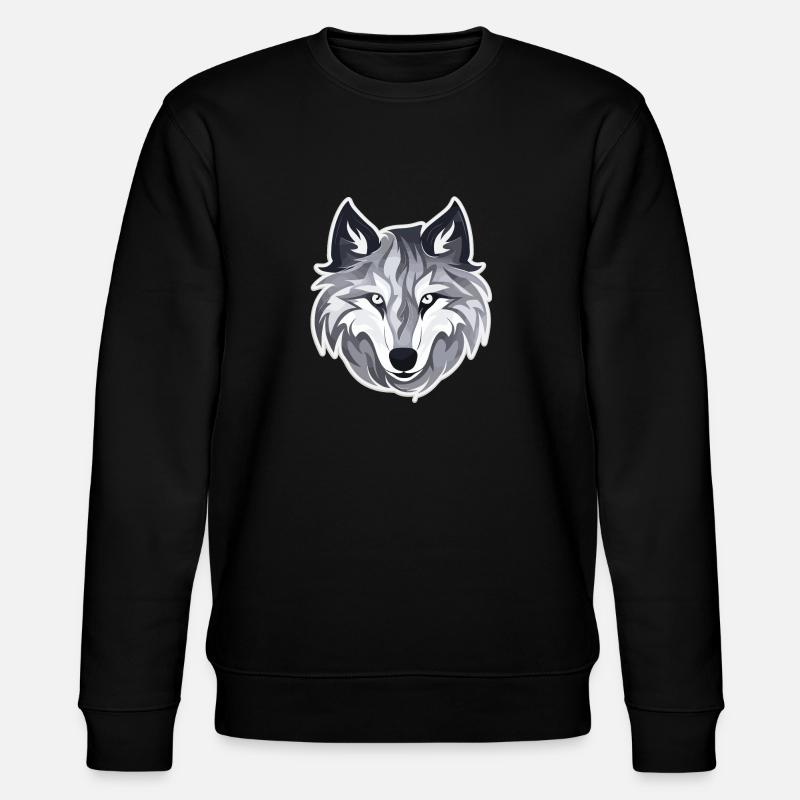 Wolf - Illustration - Stanley/Stella Unisex Bio-Sweatshirt CHANGER  - Schwarz