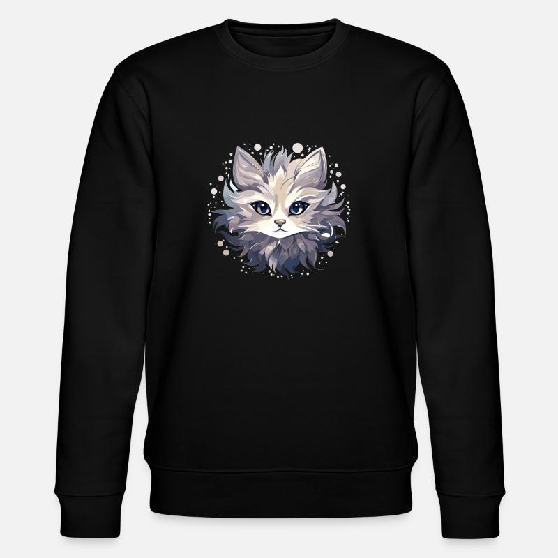 Katze - Illustration - Stanley/Stella Unisex Bio-Sweatshirt CHANGER  - Schwarz