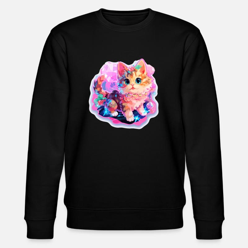 Katze - Illustration - Stanley/Stella Unisex Bio-Sweatshirt CHANGER  - Schwarz
