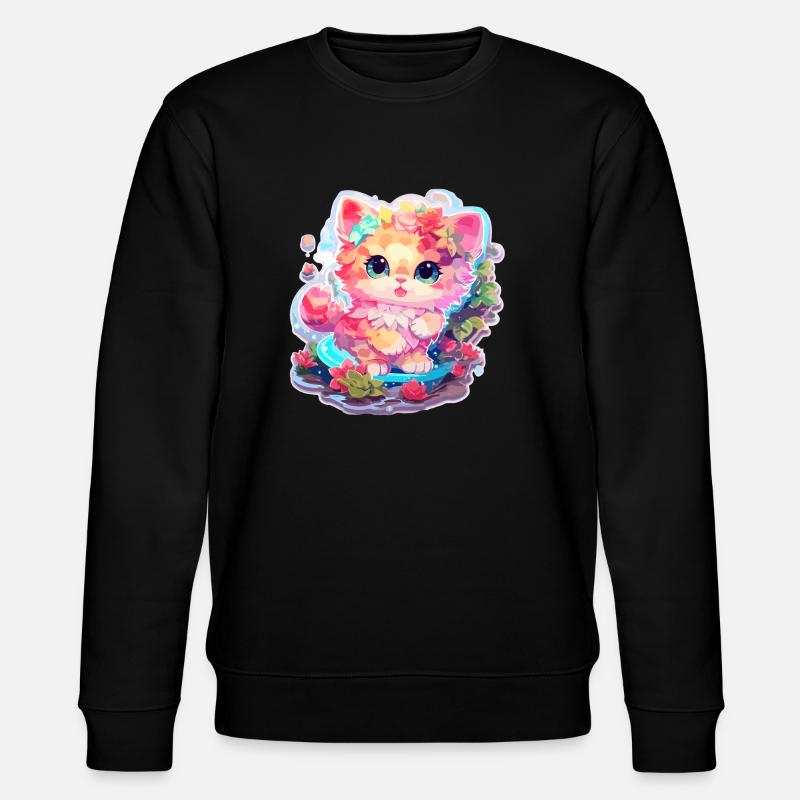 Chat - illustration - Sweat bio CHANGER Stanley/Stella Unisexe - noir