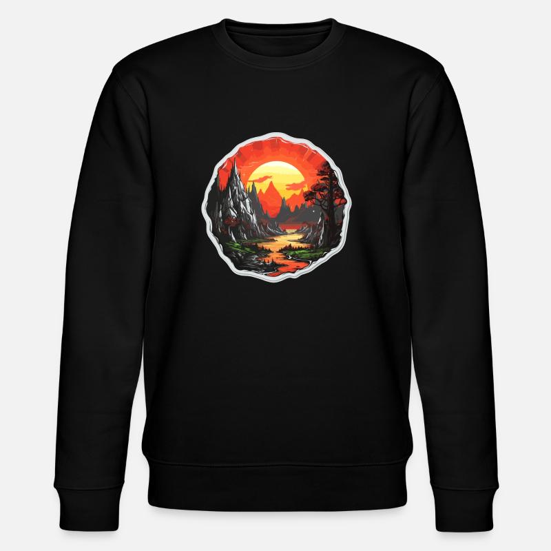 Paysage - Illustration - Sweat bio CHANGER Stanley/Stella Unisexe - noir