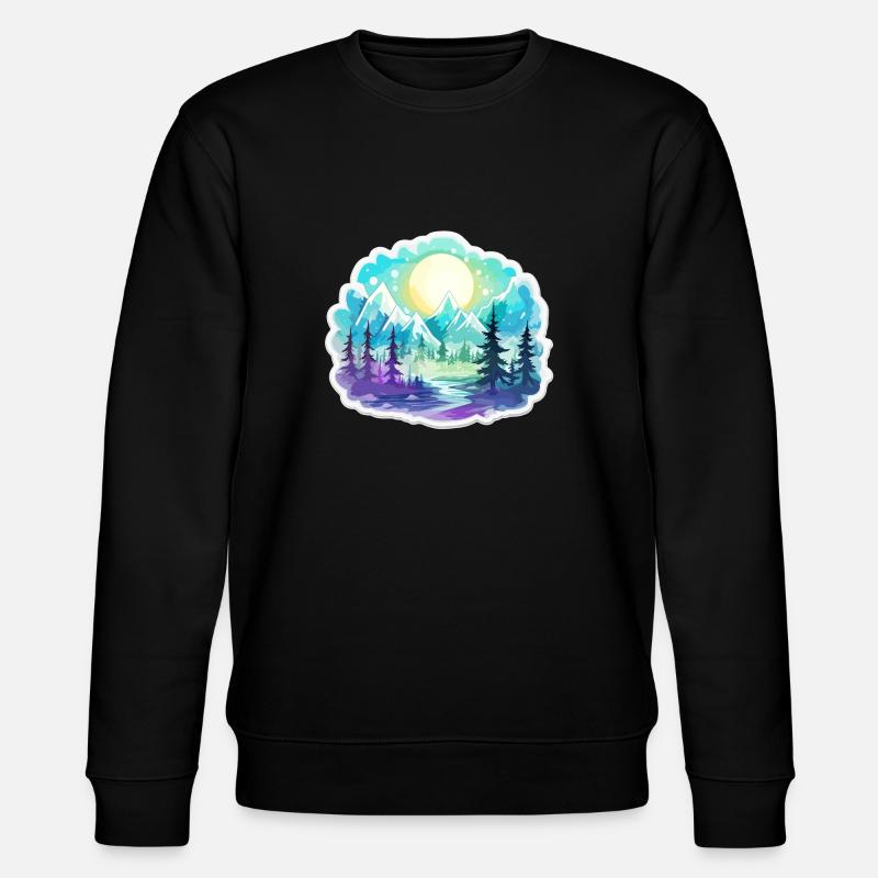 Landschaft - Illustration - Stanley/Stella Unisex Bio-Sweatshirt CHANGER  - Schwarz