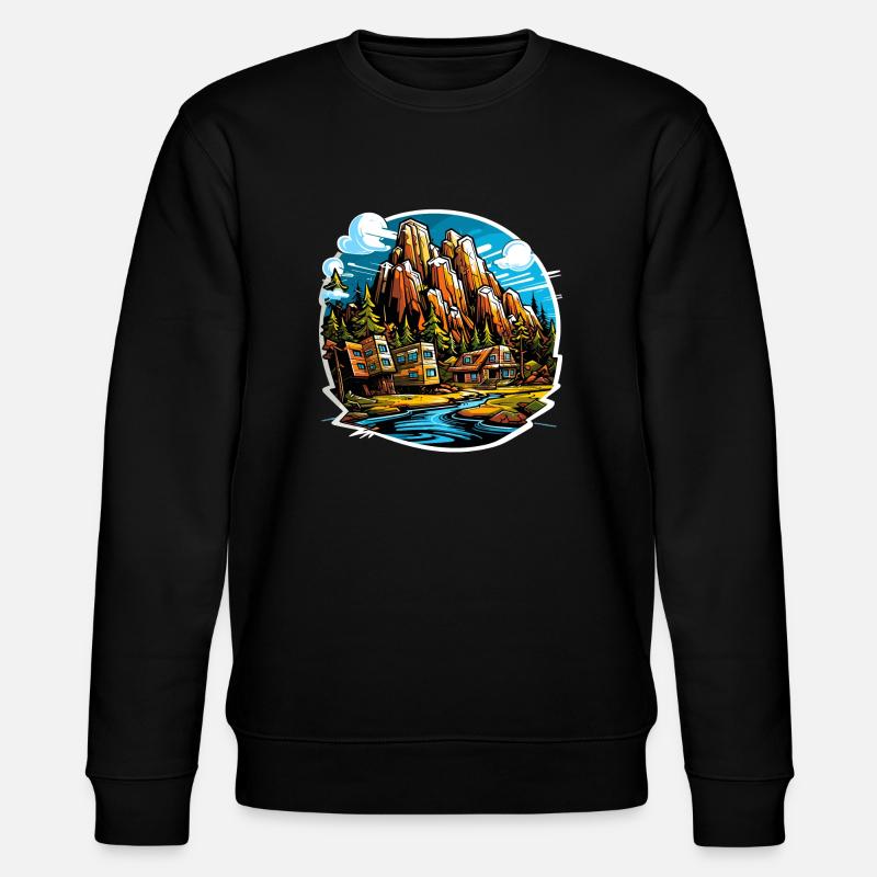 Paysage - Illustration - Sweat bio CHANGER Stanley/Stella Unisexe - noir
