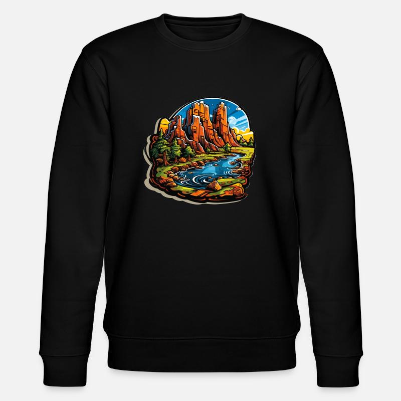 Paysage - Illustration - Sweat bio CHANGER Stanley/Stella Unisexe - noir