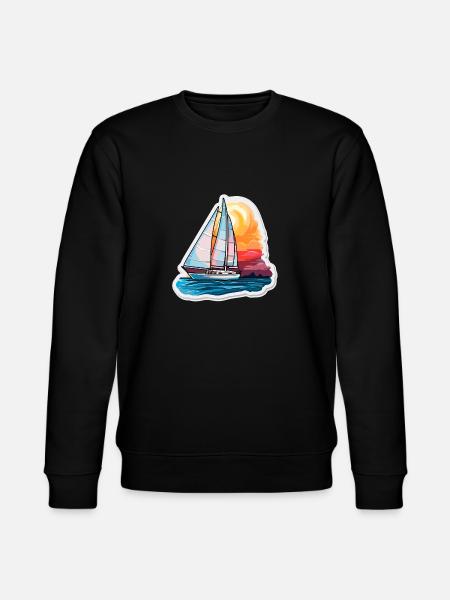 Sailboat - illustration - Stanley/Stella CHANGER Unisex Organic Sweatshirt - black