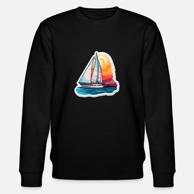 Segelboot - Illustration - Stanley/Stella Unisex Bio-Sweatshirt CHANGER  - Schwarz