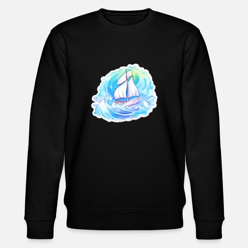 Segelboot - Illustration - Stanley/Stella Unisex Bio-Sweatshirt CHANGER  - Schwarz