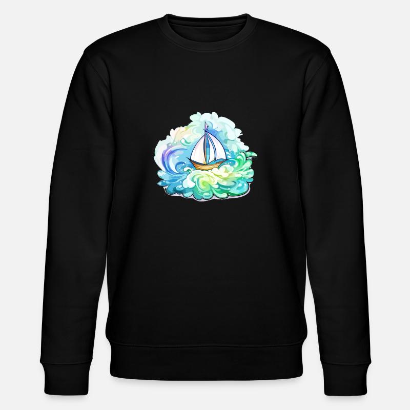 Segelboot - Illustration - Stanley/Stella Unisex Bio-Sweatshirt CHANGER  - Schwarz