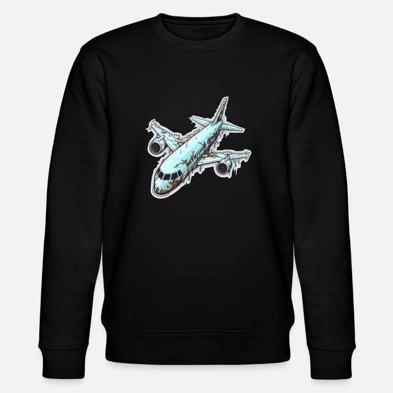 Flugzeug - Illustration - Stanley/Stella Unisex Bio-Sweatshirt CHANGER  - Schwarz