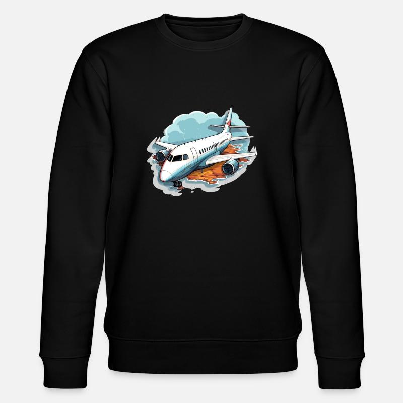 Avion - illustration - Sweat bio CHANGER Stanley/Stella Unisexe - noir