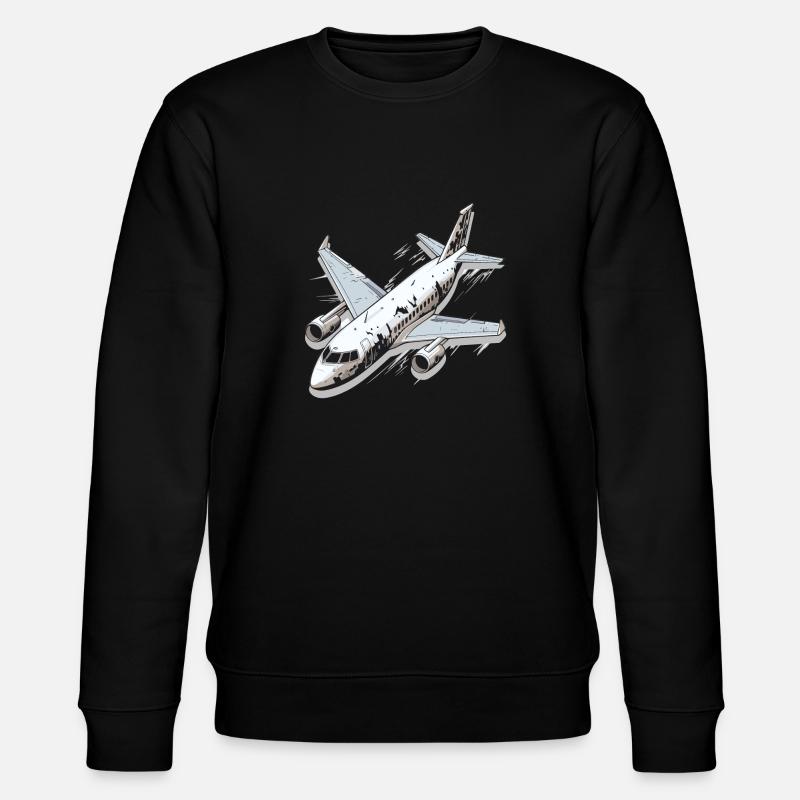 Avion - illustration - Sweat bio CHANGER Stanley/Stella Unisexe - noir