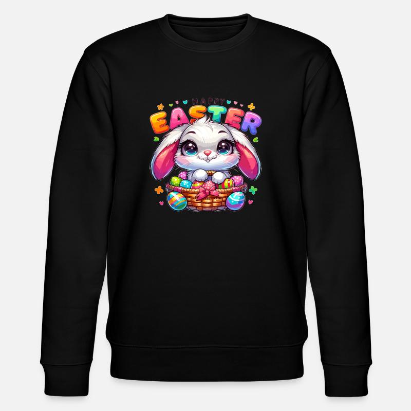 Happy Easter - Easter Bunny Illustration - Stanley/Stella Unisex Bio-Sweatshirt CHANGER  - Schwarz