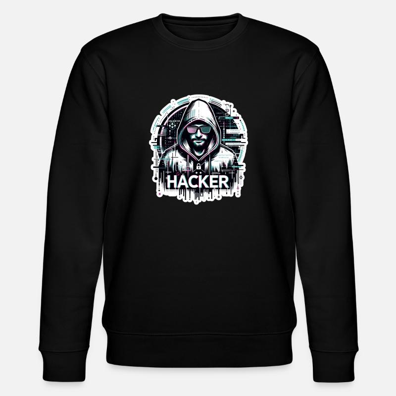 Hacker - Illustration - Sweat bio CHANGER Stanley/Stella Unisexe - noir