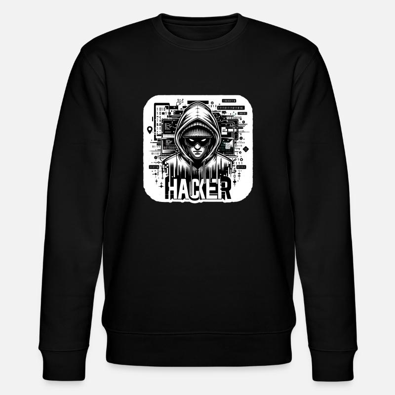 Hacker - Illustration - Stanley/Stella CHANGER Unisex Organic Sweatshirt - black