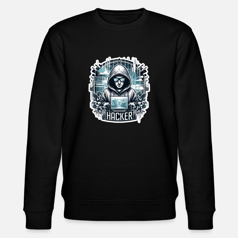 Hacker - Illustration - Stanley/Stella CHANGER Unisex Organic Sweatshirt - black