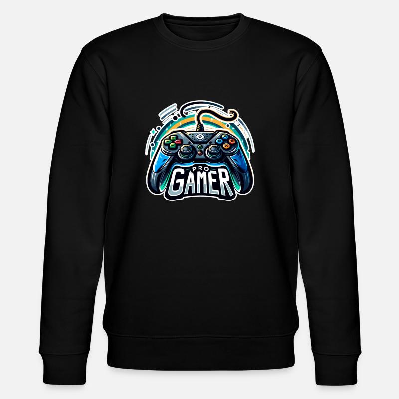 Pro Gamer - Controller Illustration - Stanley/Stella CHANGER Unisex Organic Sweatshirt - black