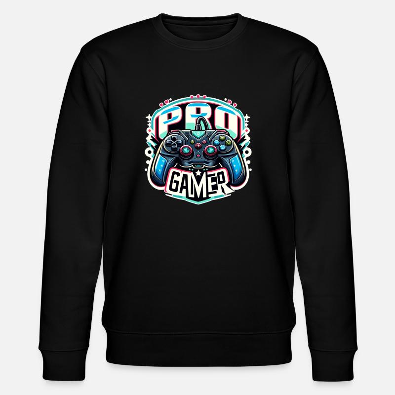 Pro Gamer - Controller Illustration - Stanley/Stella CHANGER Unisex Organic Sweatshirt - black