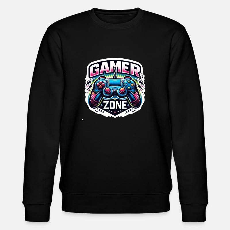 Gamer Zone - Controller Illustration - Stanley/Stella Unisex Bio-Sweatshirt CHANGER  - Schwarz