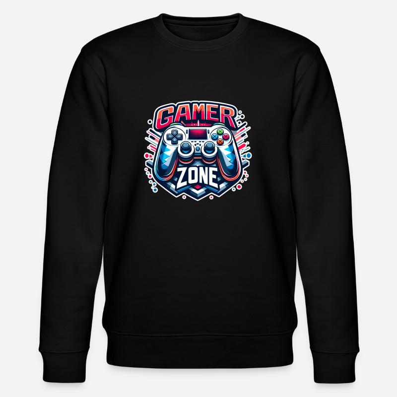 Gamer Zone - Controller Illustration - Stanley/Stella CHANGER Unisex Organic Sweatshirt - black