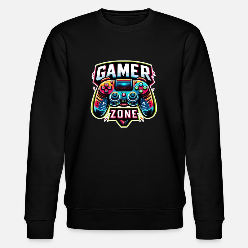 Gamer Zone - Controller Illustration - Stanley/Stella Unisex Bio-Sweatshirt CHANGER  - Schwarz