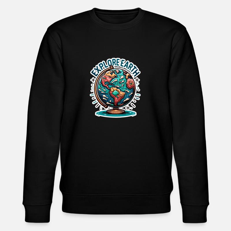 Explore Earth - Erde Illustration - Stanley/Stella Unisex Bio-Sweatshirt CHANGER - Schwarz