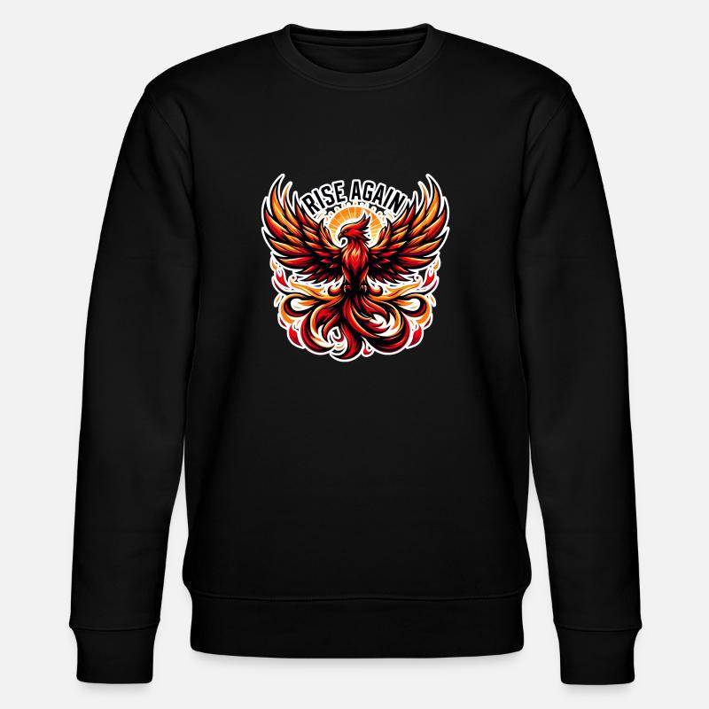 Rise Again - Phoenix Illustration - Stanley/Stella CHANGER Unisex Organic Sweatshirt - black