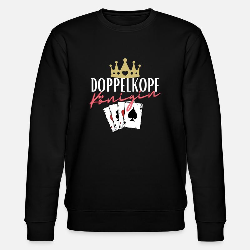 Doppelkopf Königin - Stanley/Stella Unisex Bio-Sweatshirt CHANGER  - Schwarz