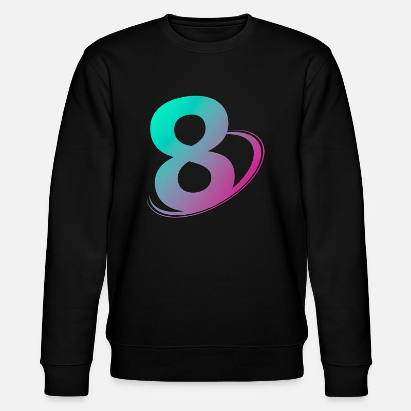 Nummer 8 mehrfarbig - Stanley/Stella Unisex Bio-Sweatshirt CHANGER - Schwarz