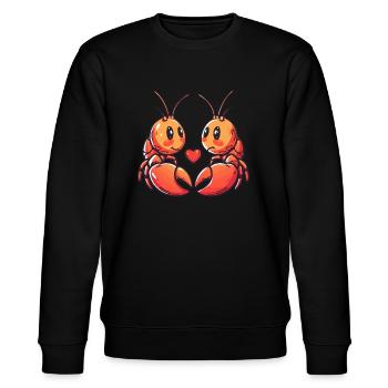 Homard Crabe Couple Amour Saint Valentin - Sweat bio CHANGER Stanley/Stella Unisexe - noir - Devant - Nik (191cm) & Marisol (170cm)